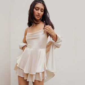 cider white satin dress Amazon.com: CIDER Party Dress Ruched Ruffle Hem Mini Dress Elegant Satin Sleeveless Cowl Neck Beige : Clothing, Shoes & Jewelry